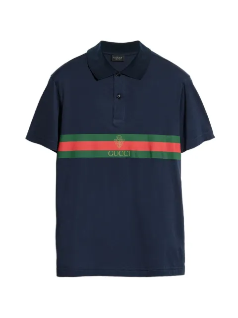Gucci Web-stripe logo-print polo shirt