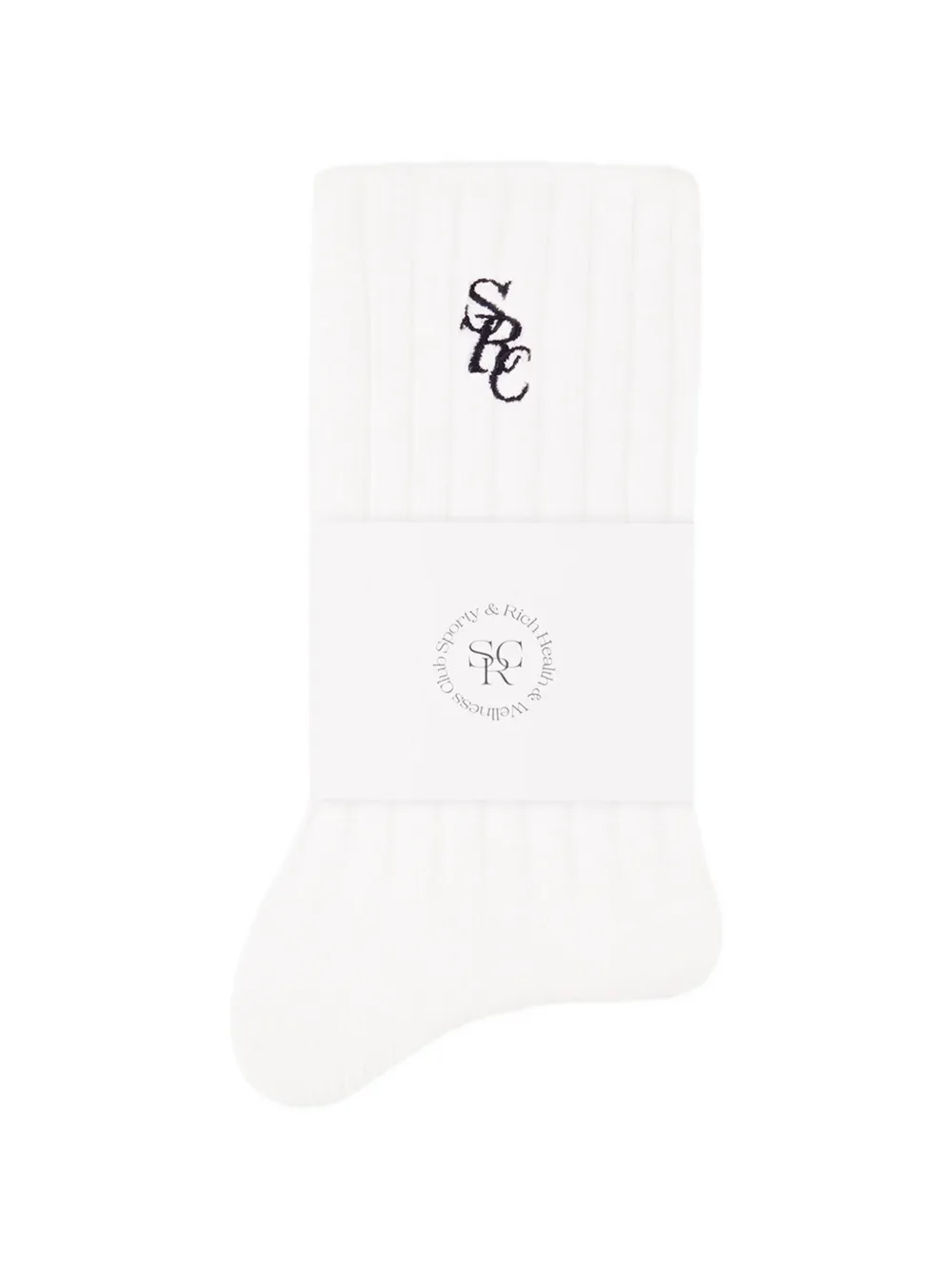 Sporty & Rich ribbed embroidered socks - Weiß