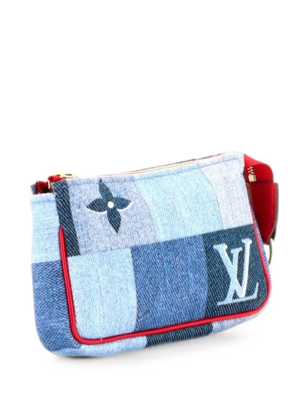 Louis Vuitton Pre-Owned Pochette Accessoires Damier and Monogram Patchwork Denim Micro clutch bag - Blu