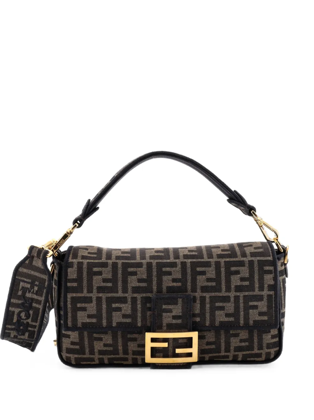 Fendi Pre-Owned Borsa a spalla Baguette NM media in tela con motivo Zucca - Marrone
