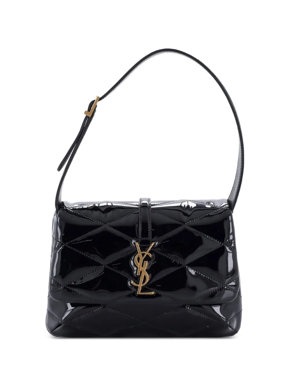 Saint Laurent Pre-Owned Borsa a spalla Le 57 trapuntata in vernice - Nero