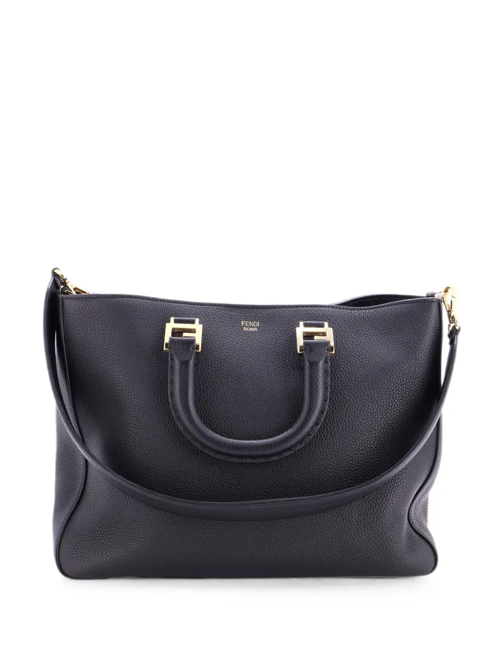 Fendi Pre-Owned Borsa a tracolla Selleria FF media in pelle - Nero