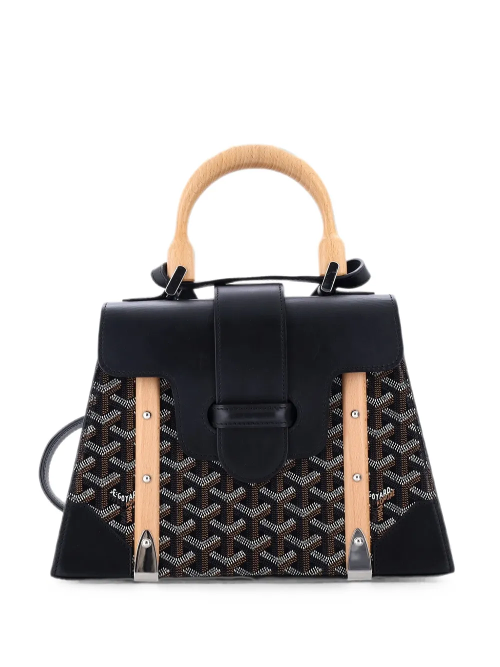 Goyard Pre-Owned Saigon Top Handle Bag Coated Canvas with Leather PM satchel - Nero