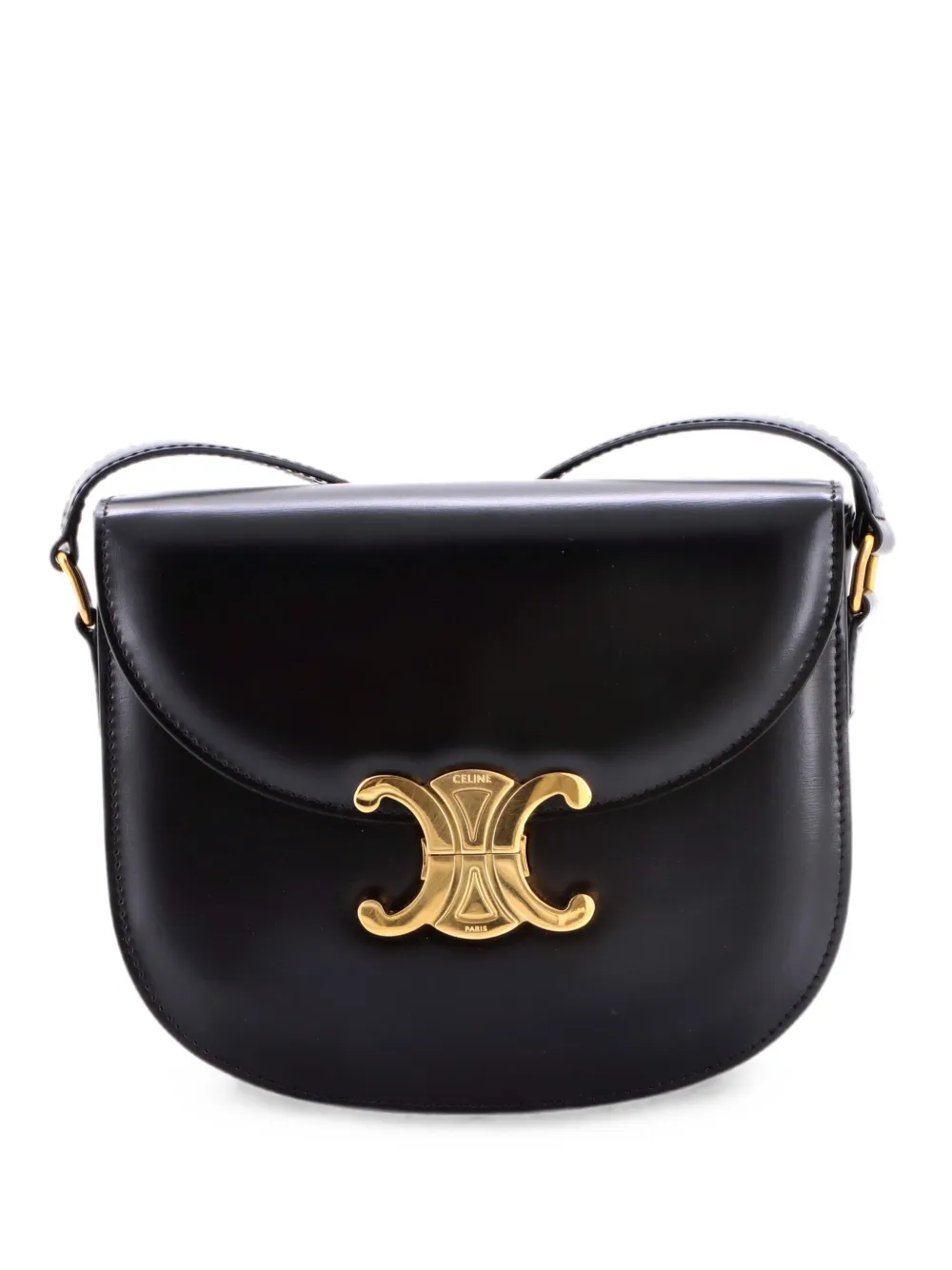 Celine Pre-Owned Triomphe Besace Clea Flap Bag Leather shoulder bag - Black