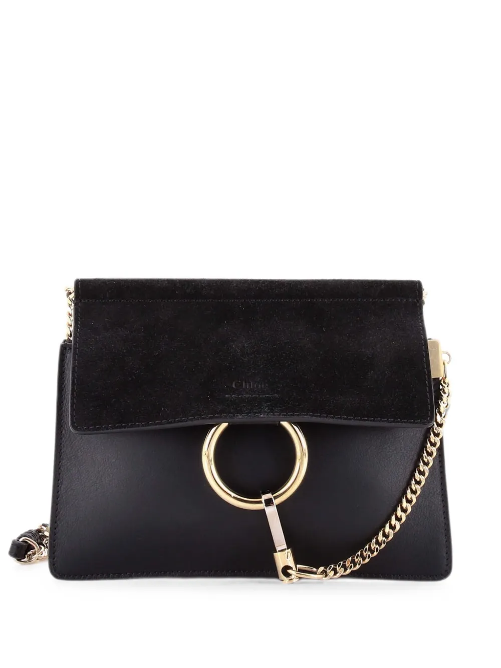Chloé Pre-Owned Borsa a tracolla Faye mini in pelle e pelle scamosciata - Nero