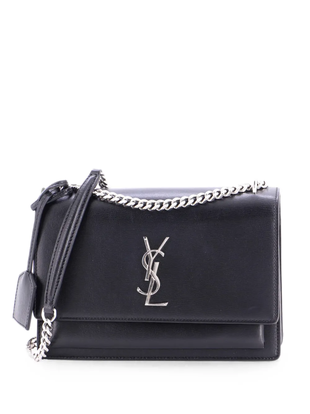 Saint Laurent Pre-Owned Borsa a tracolla Sunset media in pelle - Nero