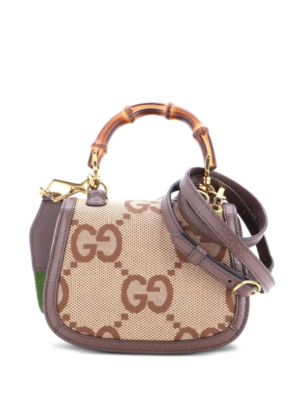 Gucci Pre-Owned バンブー1947 トップハンドル ジャンボ GGキャンバス