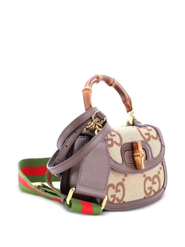 Gucci Pre-Owned バンブー1947 トップハンドル ジャンボ GGキャンバス