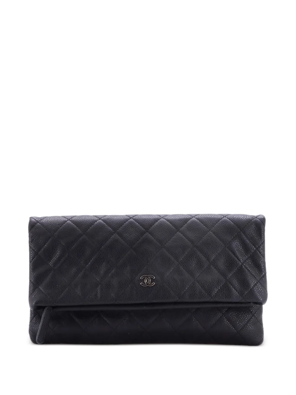 CHANEL Pre-Owned CC Foldover Quilted Caviar clutch bag - Schwarz