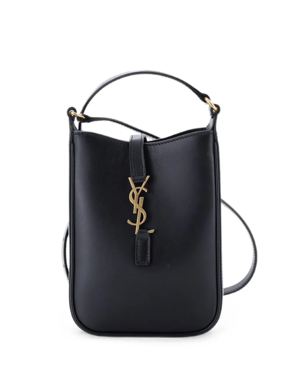 Saint Laurent Pre-Owned Borsa a tracolla Le 5 a 7 mini verticale in pelle - Nero