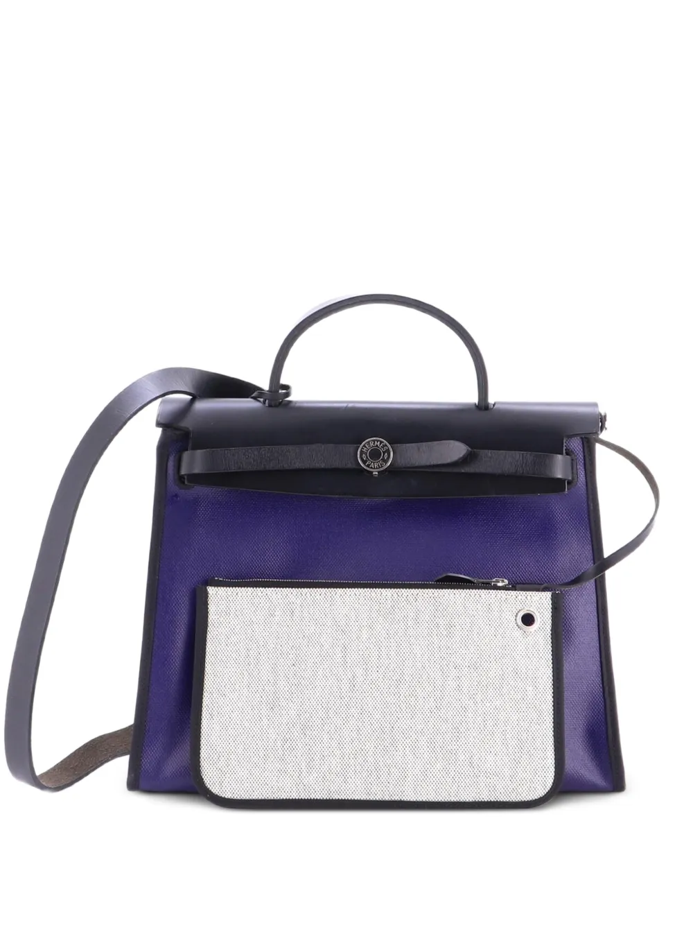 Hermès Pre-Owned Borsa a spalla Herbag Zip Berline Vache in tela e pelle 31 - Blu