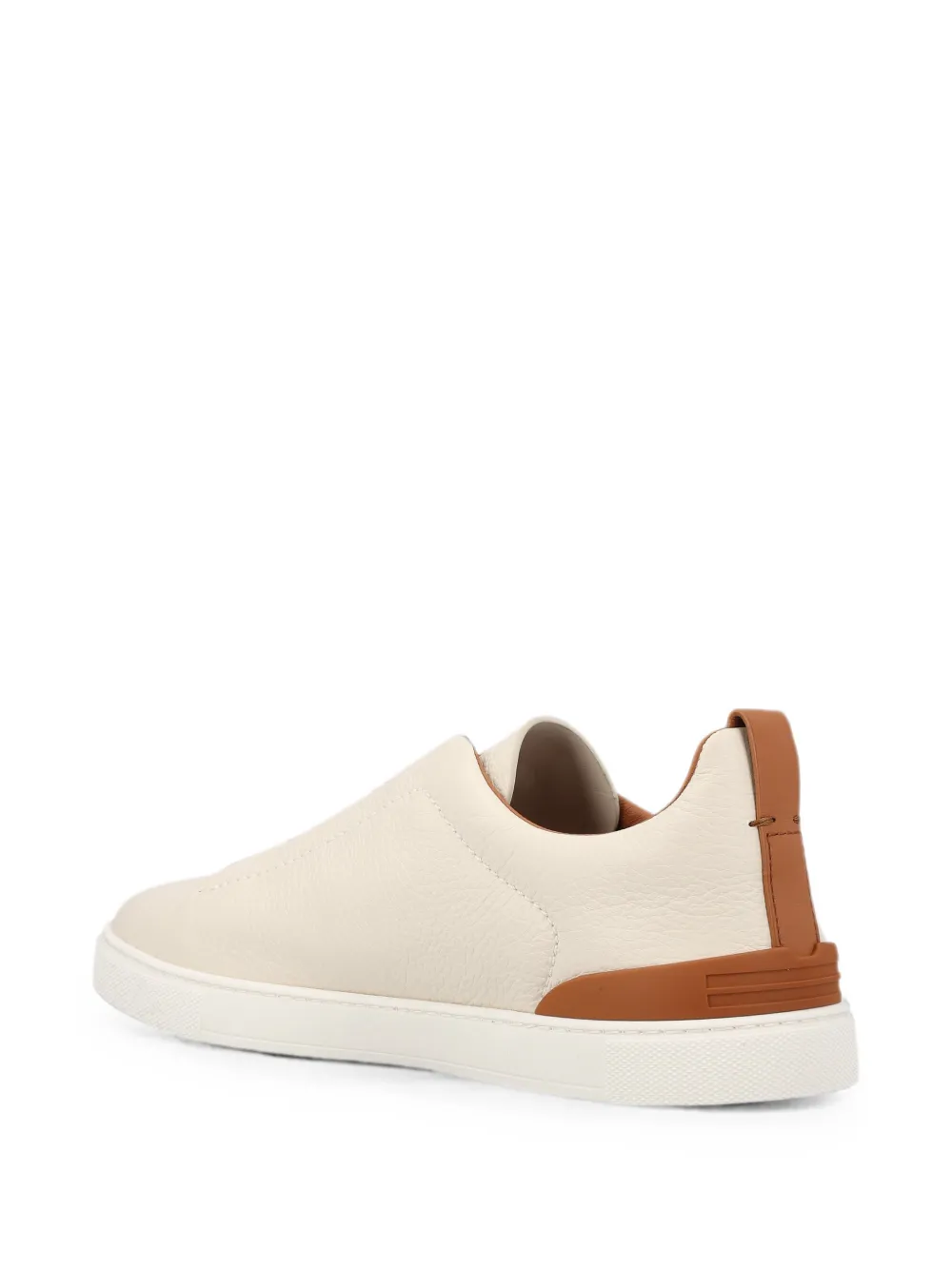 Zegna Triple Stitch leather sneakers Beige