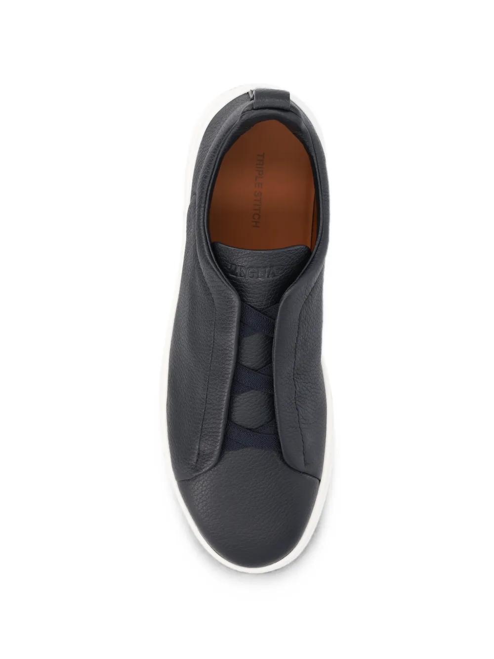 Zegna Triple Stitch leather sneakers Zwart