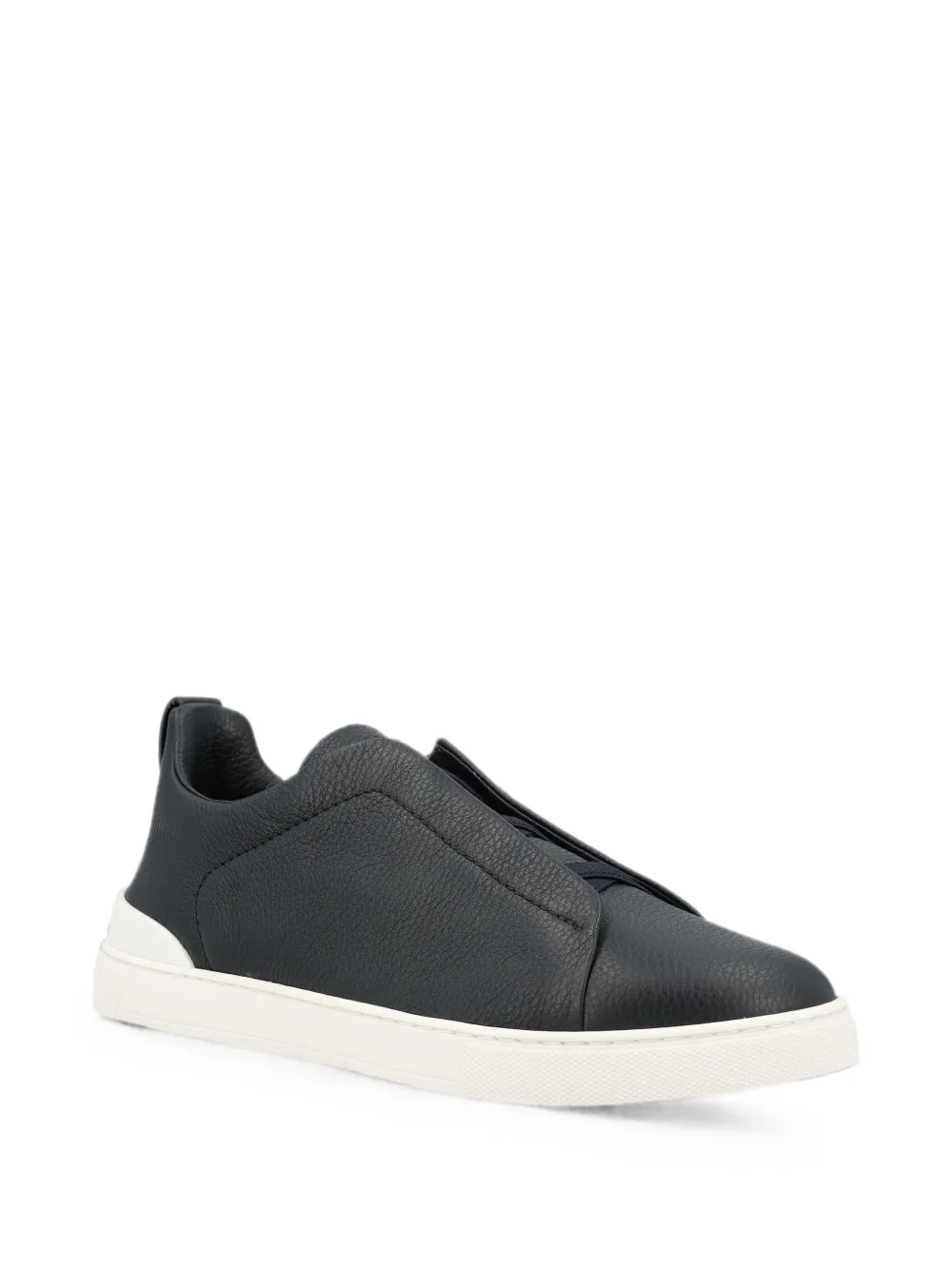Zegna Triple Stitch leather sneakers Zwart