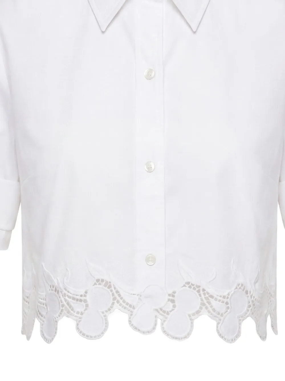 Monse Cropped blouse met kanten afwerking Wit