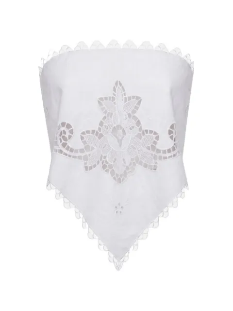 Monse lace-trimmed cut-out bandana top
