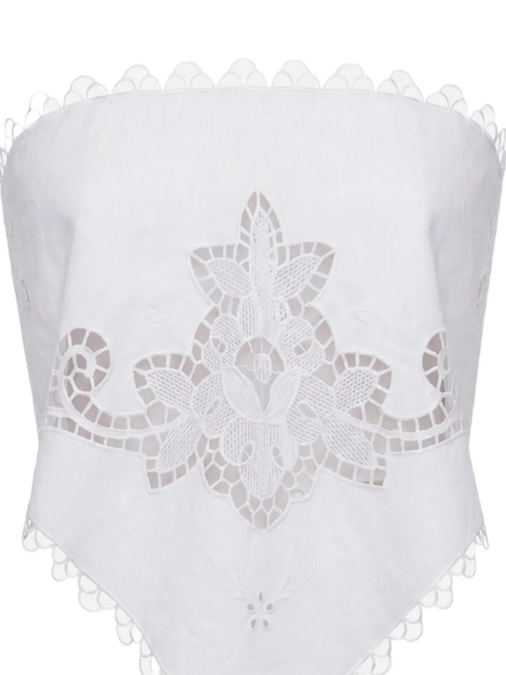 Monse Bandana top met kanten afwerking en uitgesneden details Wit