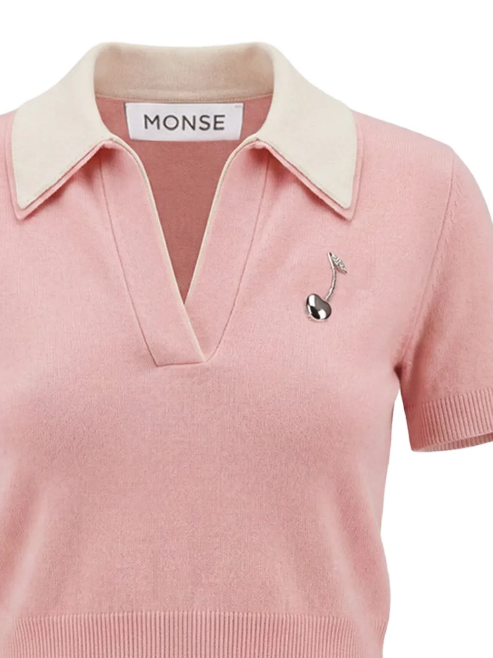 Monse Polotrui met dubbele kraag Roze