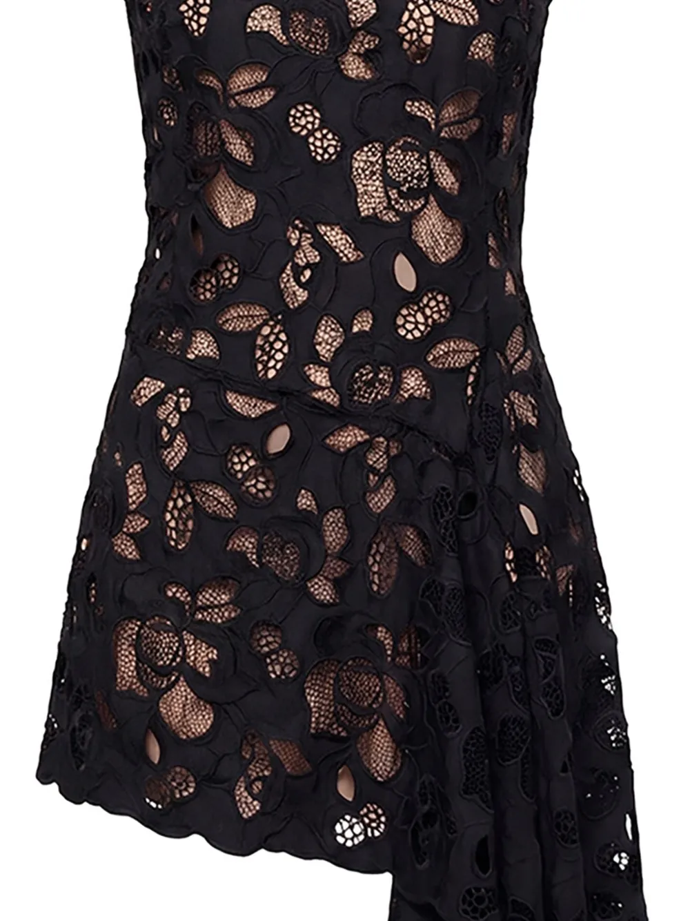 Monse Asymmetrische mouwloze mini-jurk Zwart