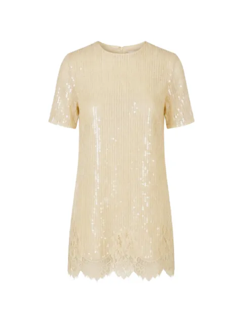 Monse sequin-embellished lace-trim mini dress