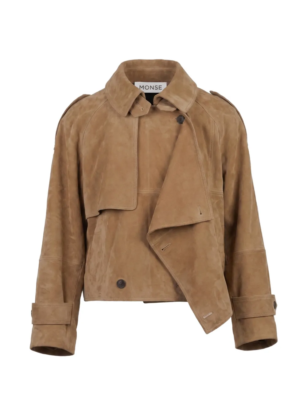 Monse Wildlederjacke mit Kaskaden-Einsatz - Nude