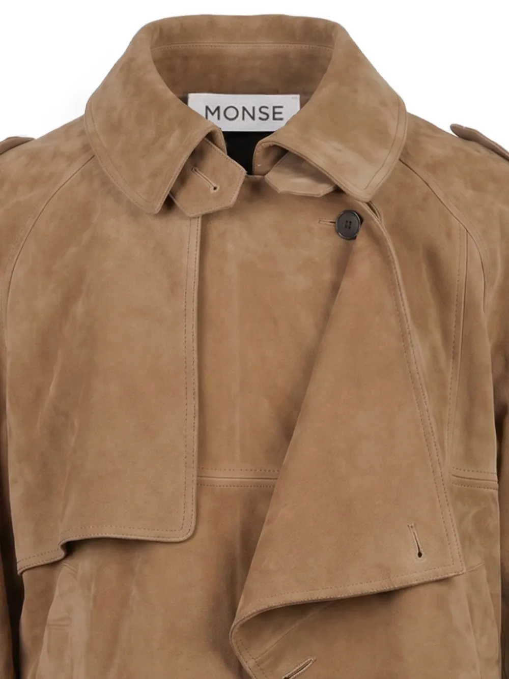 Monse Suède jack met cascade-vlak Beige