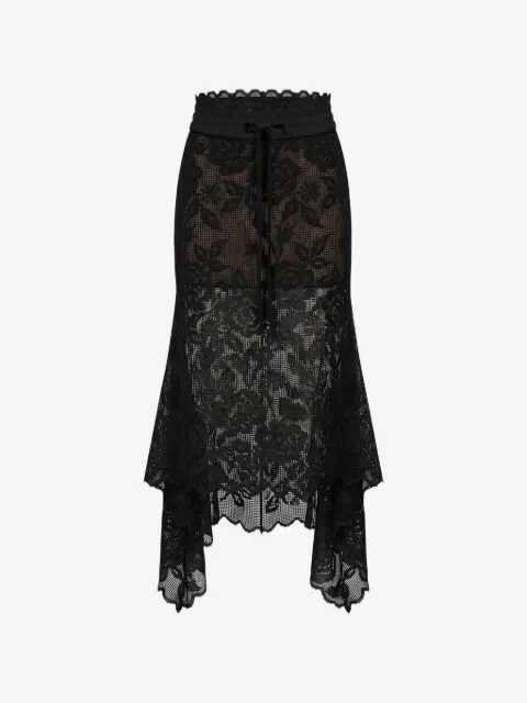 Monse lace drawstring-waistband midi skirt