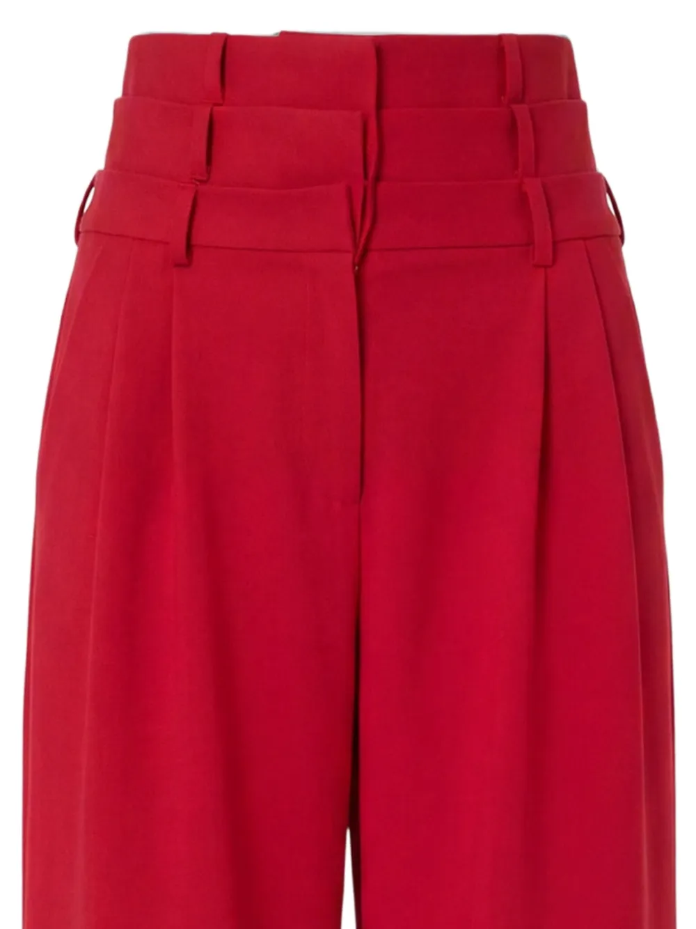 Monse Plooibroek met drievoudige tailleband Rood