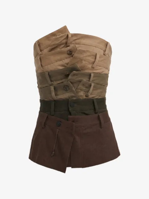 Monse layered-waistband corset top
