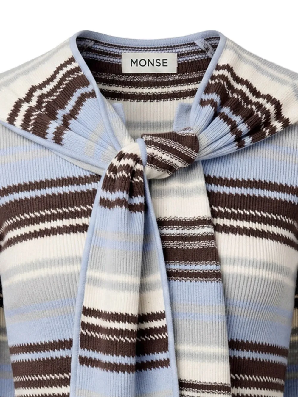 Monse Gestreepte trui met sjaaldetail Blauw