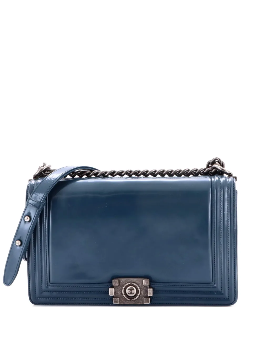 CHANEL Pre-Owned Reverso Boy Flap Bag Glazed Calfskin Old Medium crossbody bag - Blu
