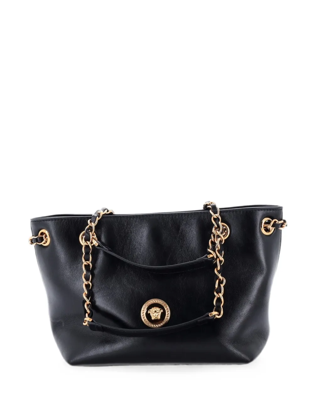 Versace Pre-Owned Medusa Icon Chain Leather Mini tote bag - Nero