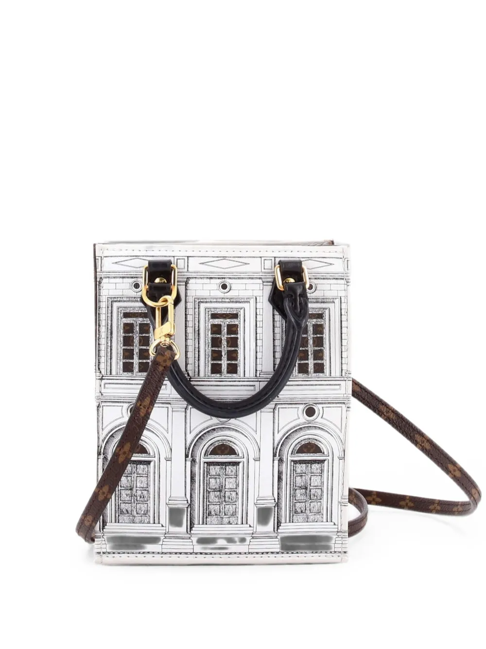 Louis Vuitton Pre-Owned Borsa a tracolla Petit Sac Plat Bag Limited Edition Fornasetti Architettura - Marrone