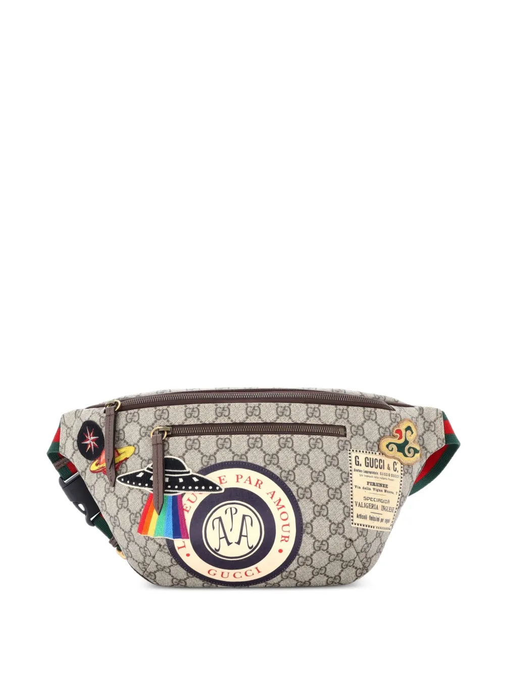 Gucci Pre-Owned Courrier Zip GG Coated Canvas with Applique belt bag - Marrone