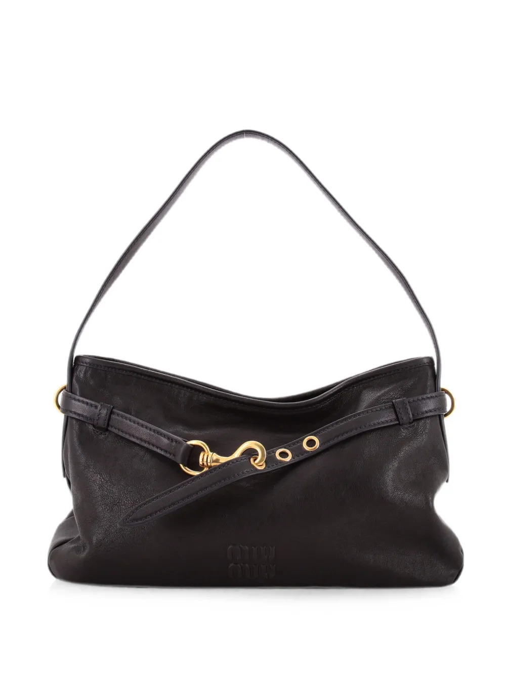 Miu Miu Pre-Owned Borsa a spalla Aventure media in pelle - Nero
