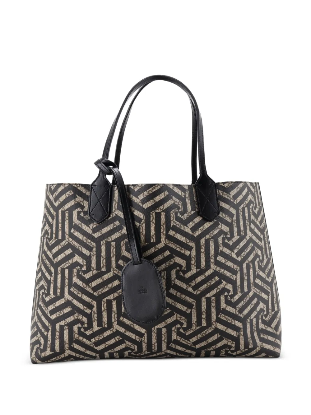 Gucci Pre-Owned Reversible Caleido GG Print Leather Medium tote bag - Nero