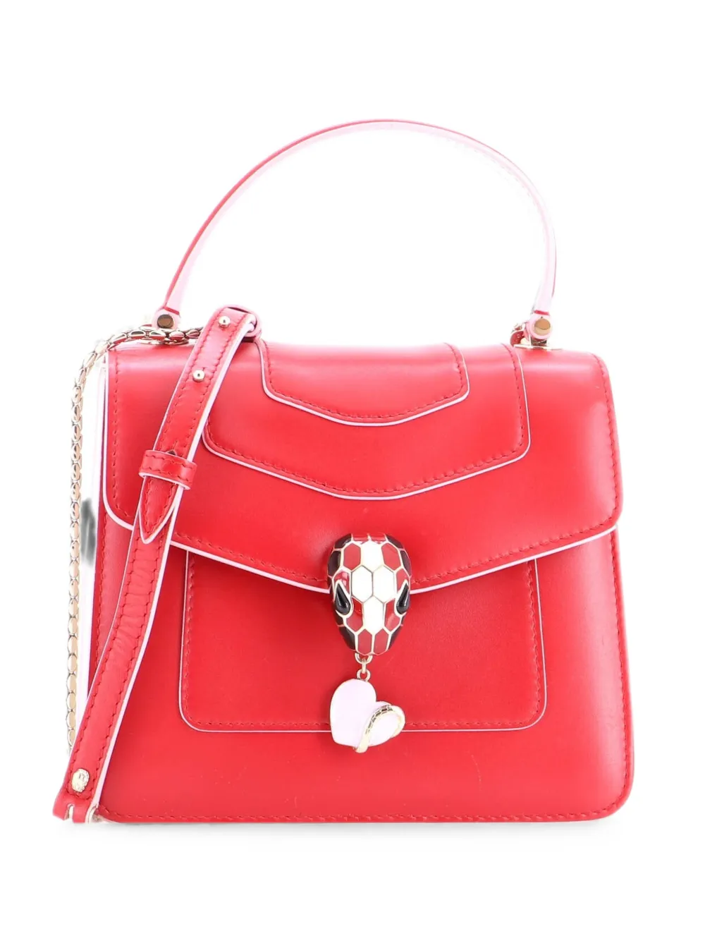 Bvlgari Pre-Owned Serpenti Forever Dangle Top Handle Bag Leather Small satchel - Rosso