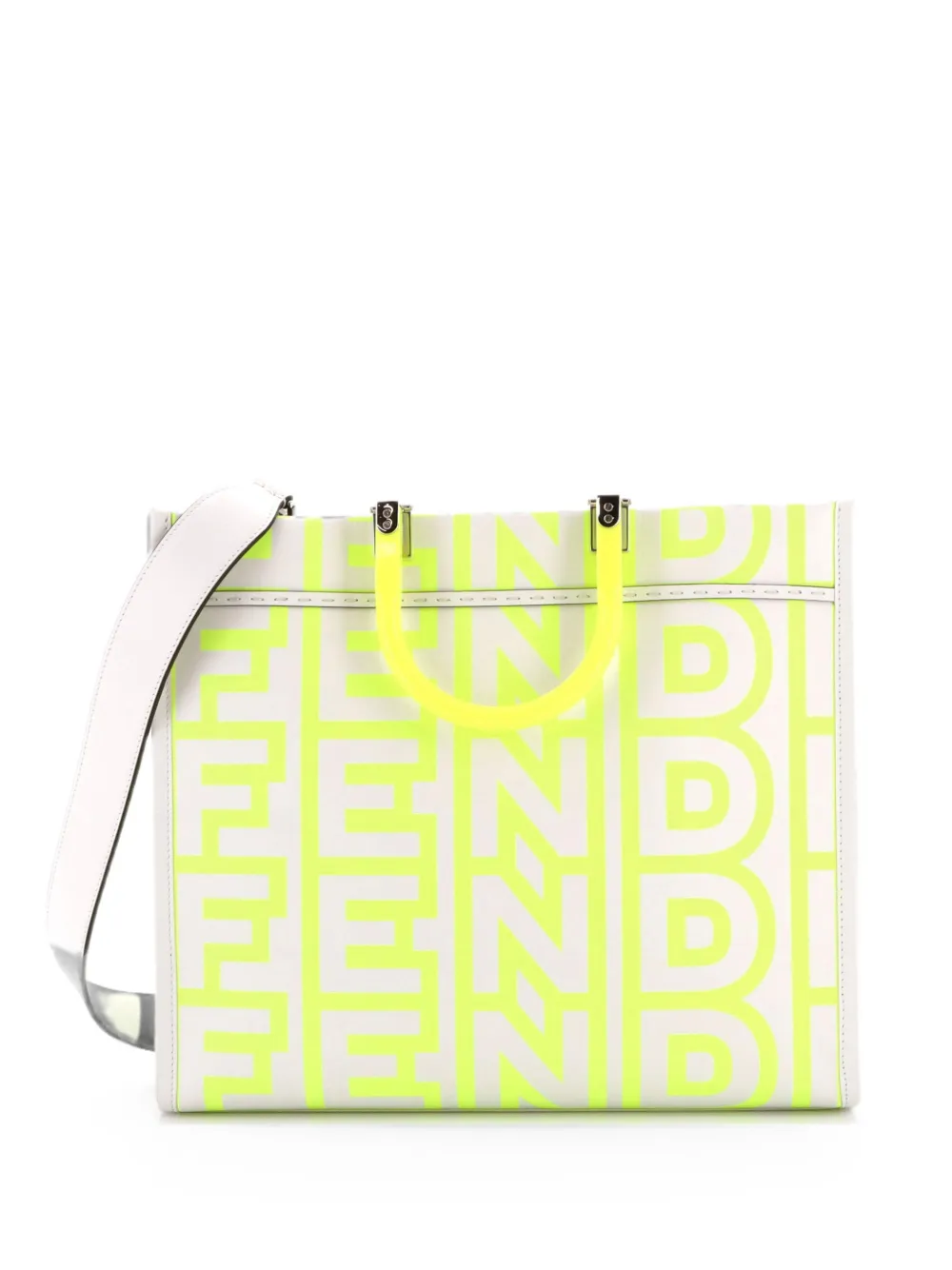Fendi Pre-Owned x Marc Jacobs Borsa tote Sunshine media in pelle con stampa - Grigio