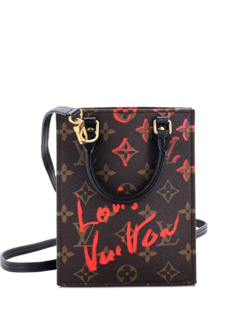 Louis Vuitton Pre-Owned Borsa tote Petit Sac Plat Bag Limited Edition Fall in Love in tela con monogramma - Marrone