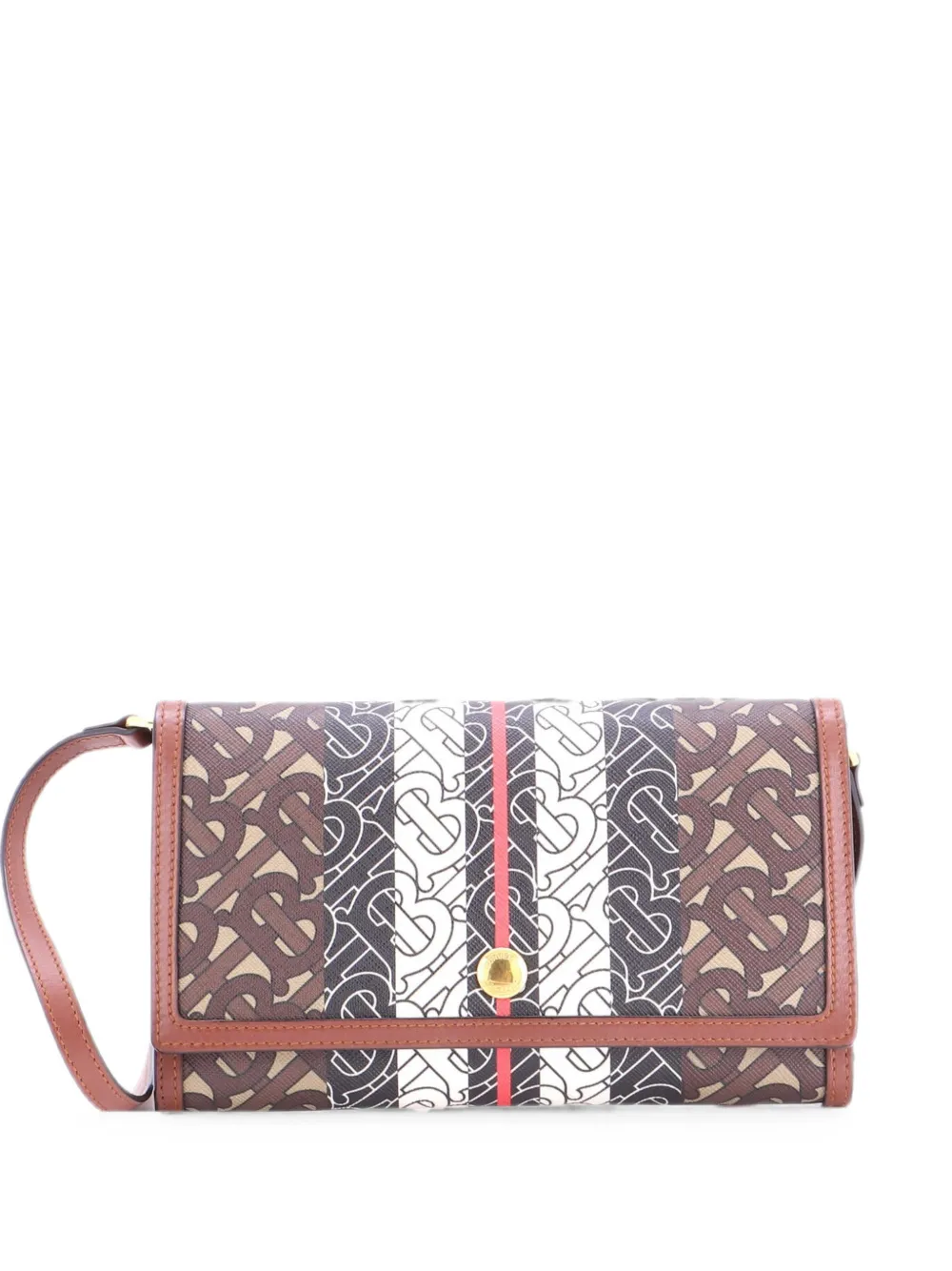 Burberry Pre-Owned Kleine TB FSchultertasche aus Monogramm-E-Canvas - Braun