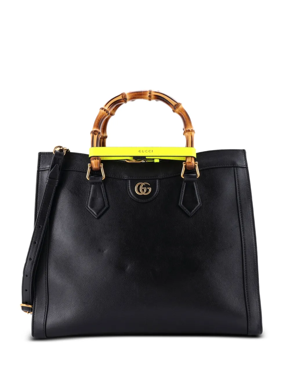 Gucci Pre-Owned Borsa tote Diana NM media in pelle con manico in bambù - Nero