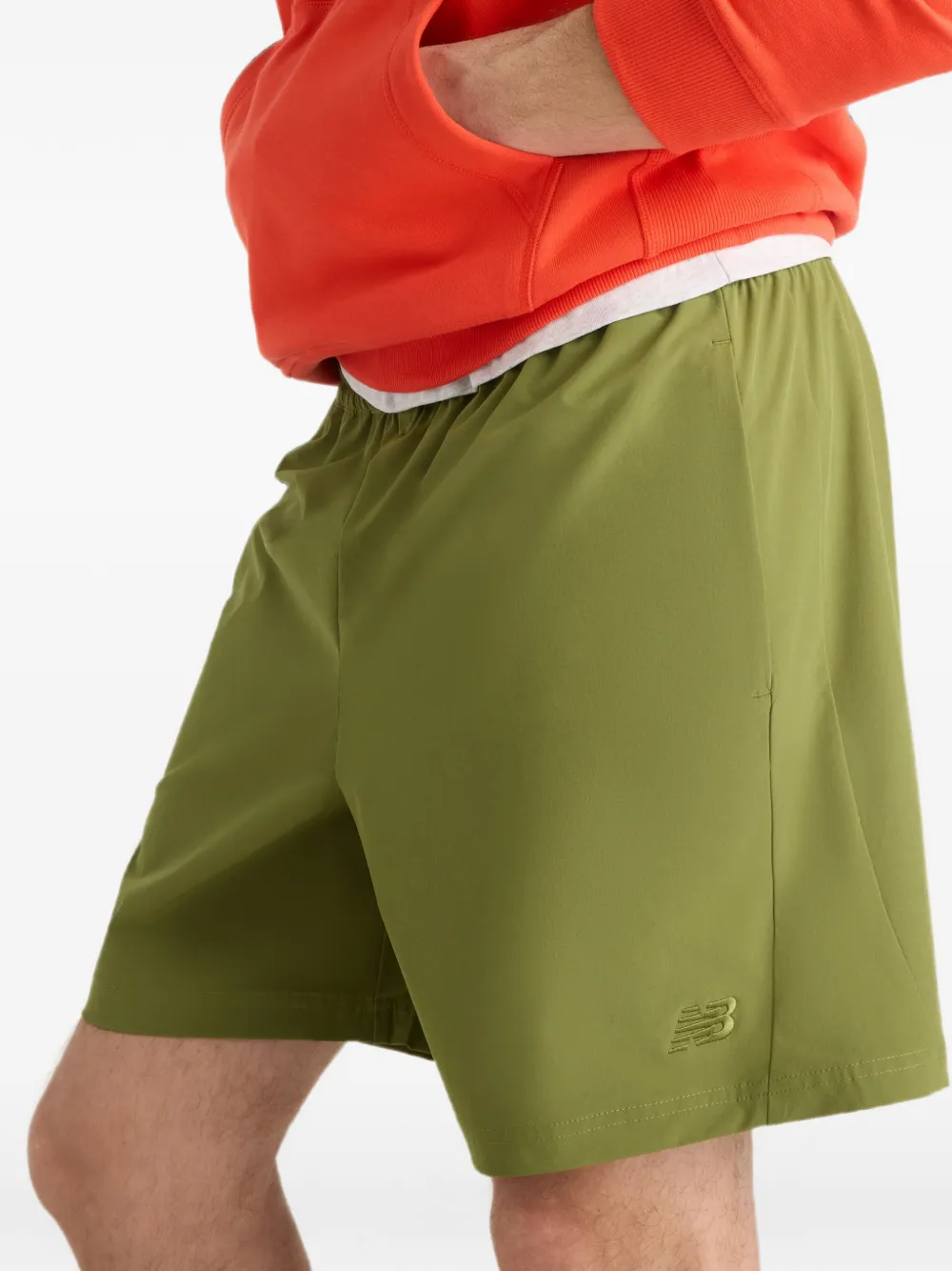 New Balance Athletics stretch geweven shorts Groen