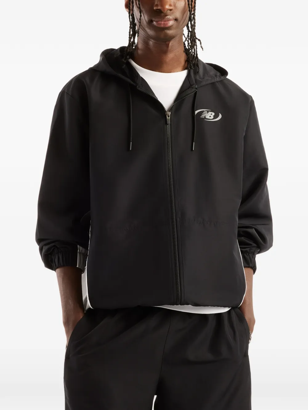 New Balance Trackside geweven jack Zwart