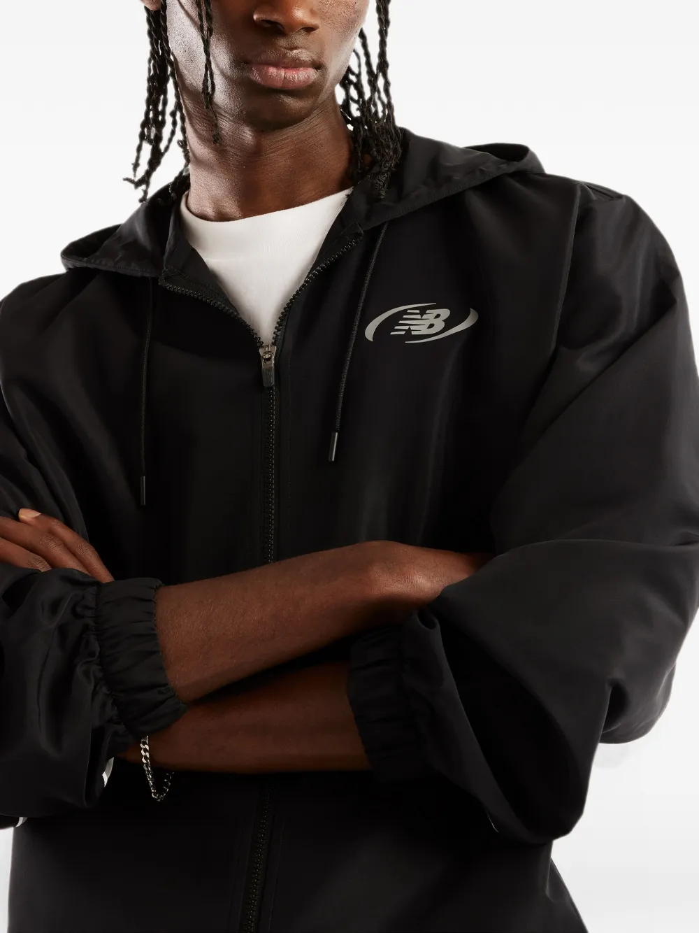 New Balance Trackside geweven jack Zwart
