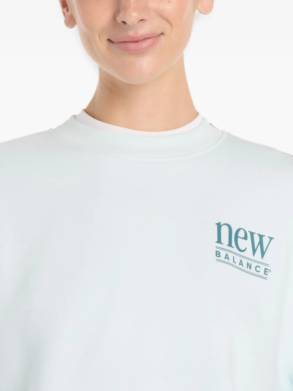 New Balance Reimagined fleece sweater met ronde hals Blauw