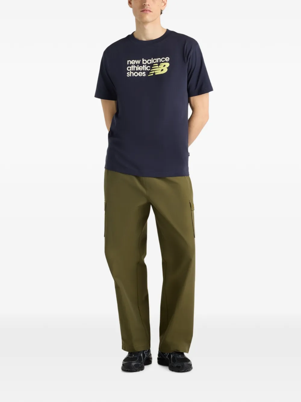 New Balance Cargo broek met logodetail Groen
