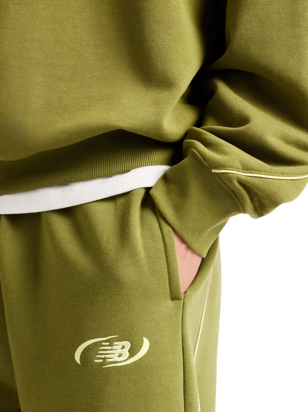 New Balance Trackside sweater met ronde hals Groen