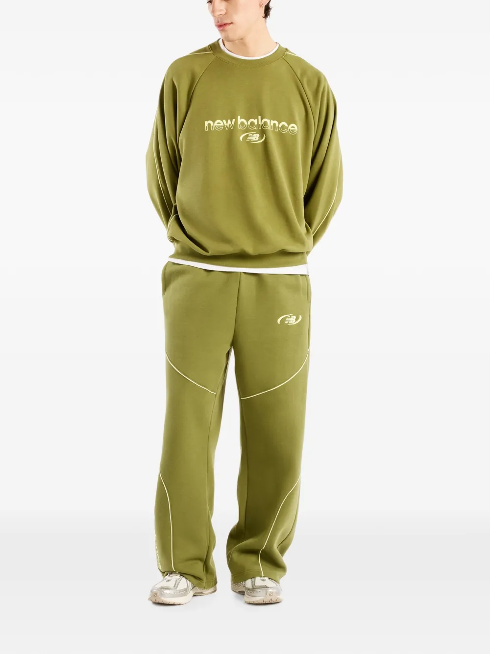 New Balance Trackside sweater met ronde hals Groen