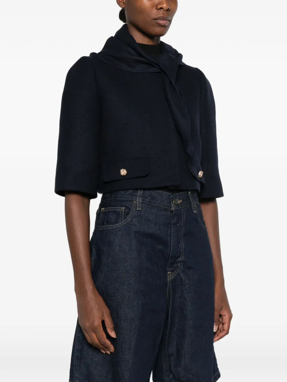 Maje Cropped blazer Blauw