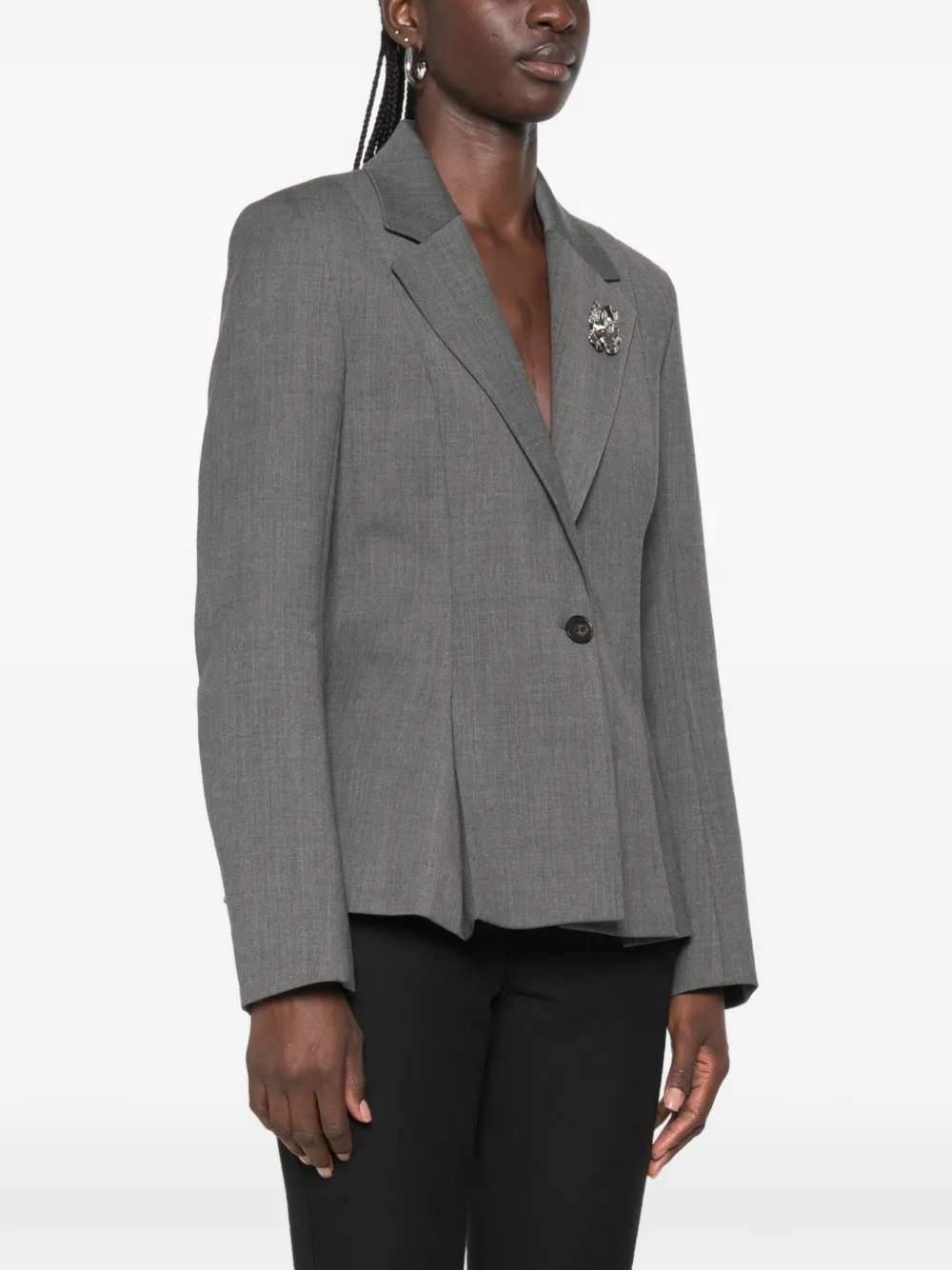 Maje Blazer met enkele rij knopen Grijs